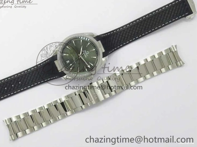 0407 TechFriendly Aqua Terra 150M Master Chronometers VSF 1:1 Best Edition Green Dial on Black Rubber Strap A8900 Super Clone (2 Straps) 7915